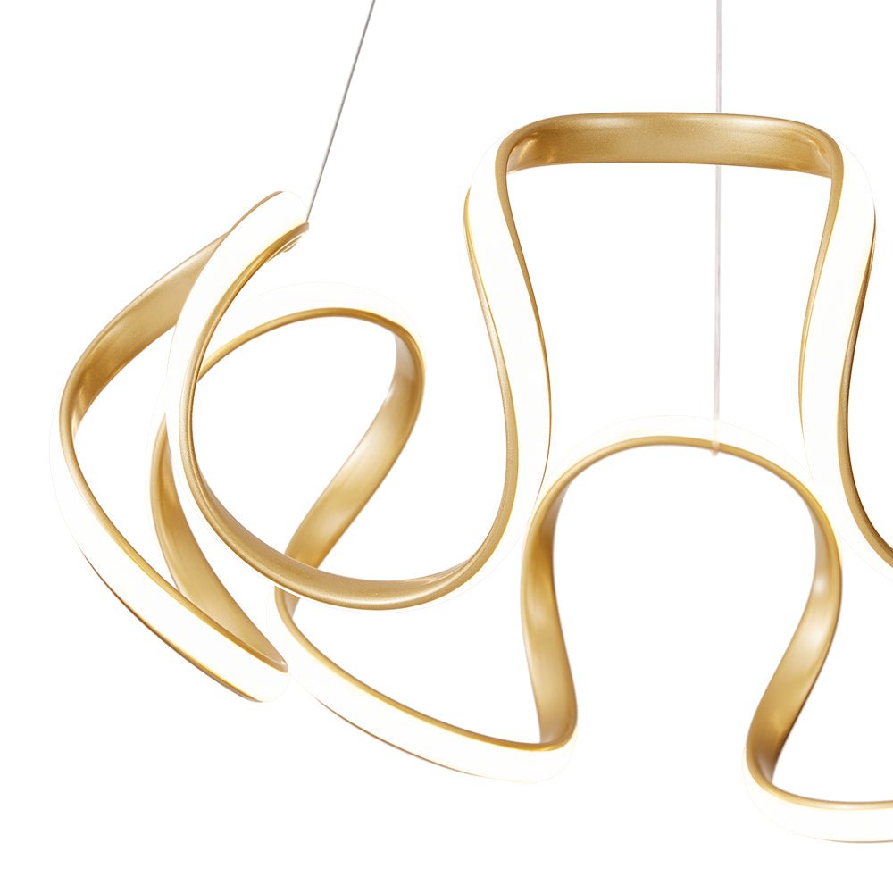 Ulfuvya Modern Dimmable LED Twist Metal Pendant Light - Lamp Copper