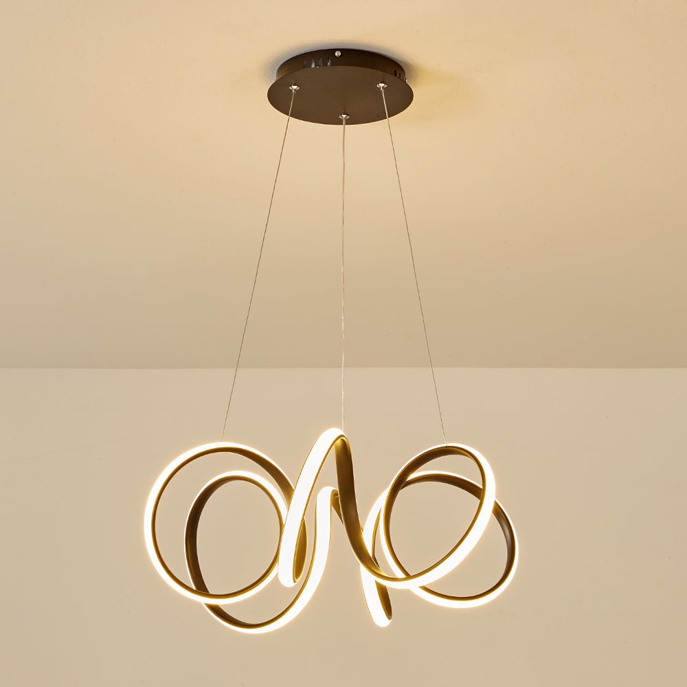 Ulfuvya Modern Dimmable LED Twist Metal Pendant Light - Lamp Copper