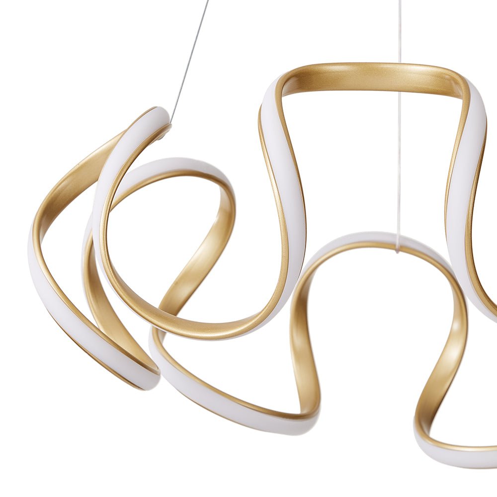 Ulfuvya Modern Dimmable LED Twist Metal Pendant Light - Lamp Copper