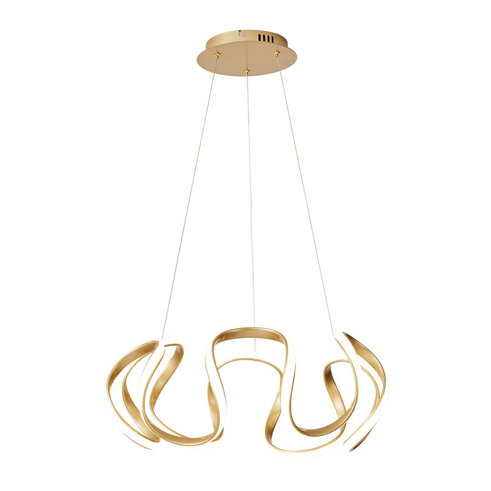 Ulfuvya Modern Dimmable LED Twist Metal Pendant Light - Lamp Copper