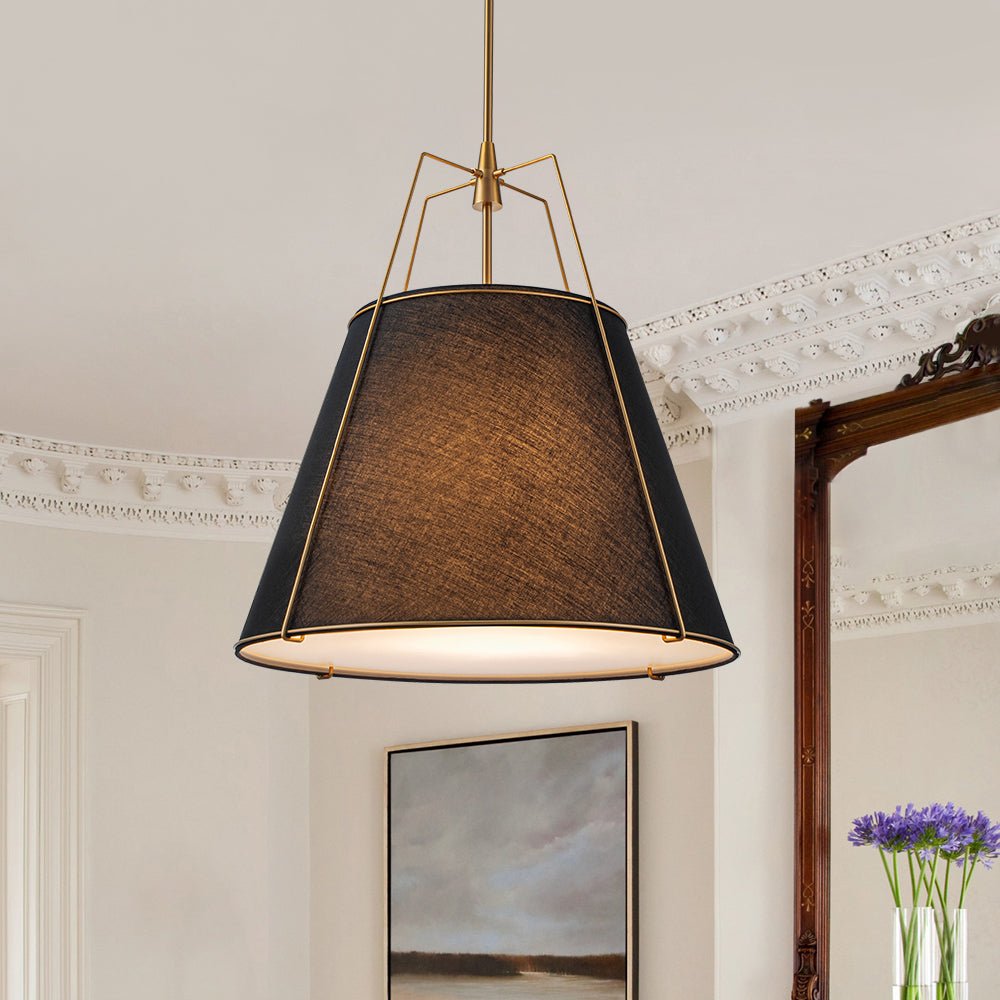 Seriva Modern Fabric Cage Pendant Light