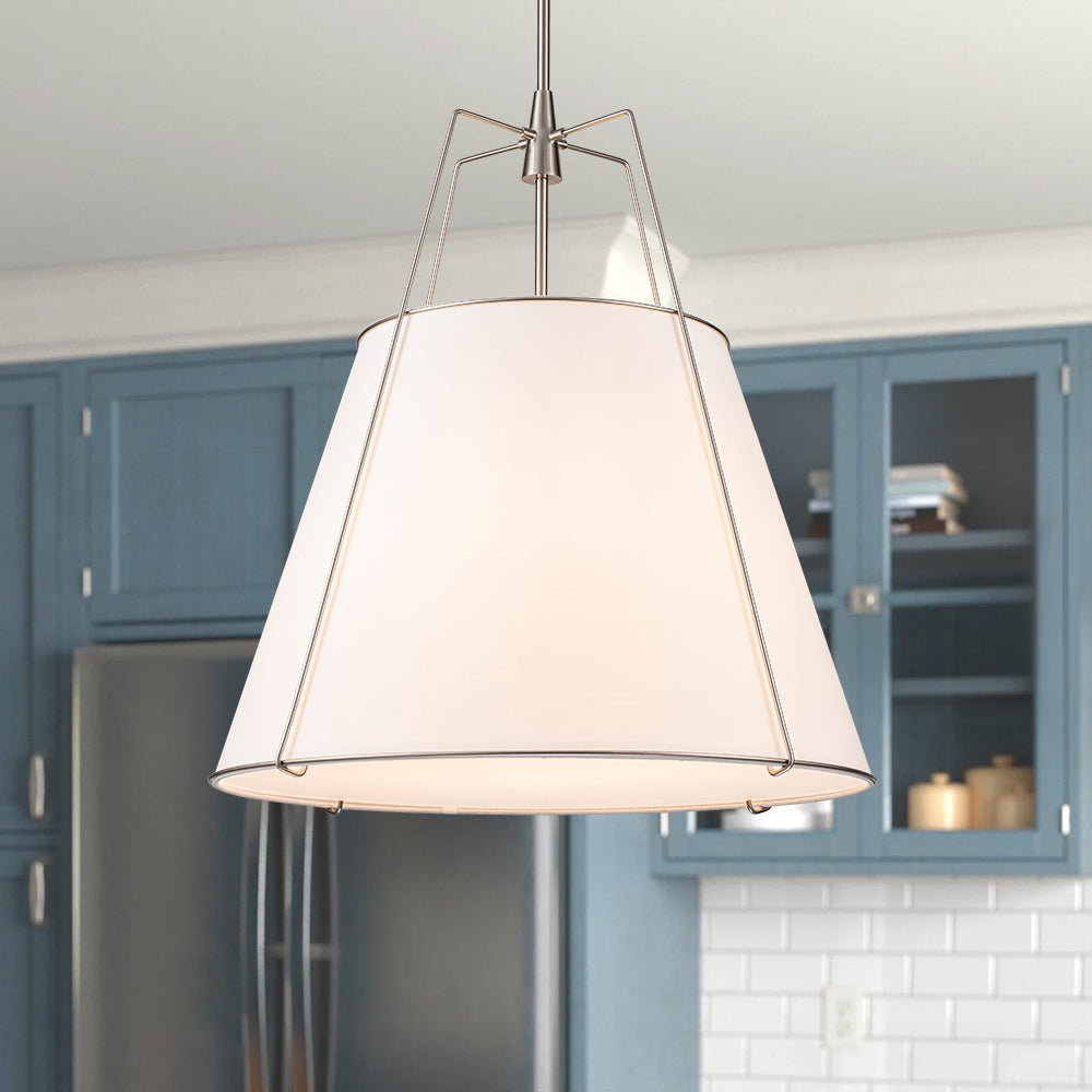 Seriva Modern Fabric Cage Pendant Light