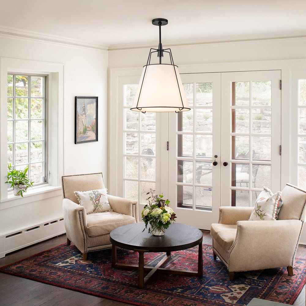 Seriva Modern Fabric Cage Pendant Light