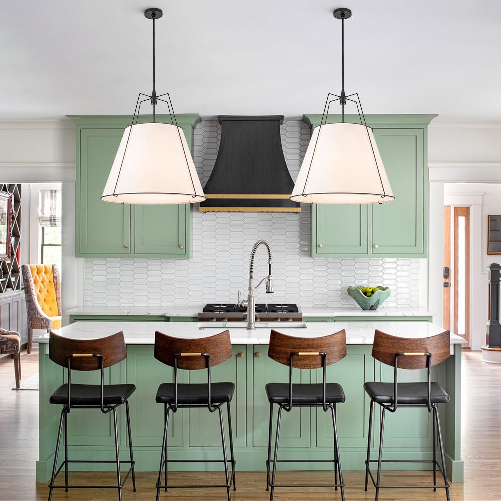Seriva Modern Fabric Cage Pendant Light
