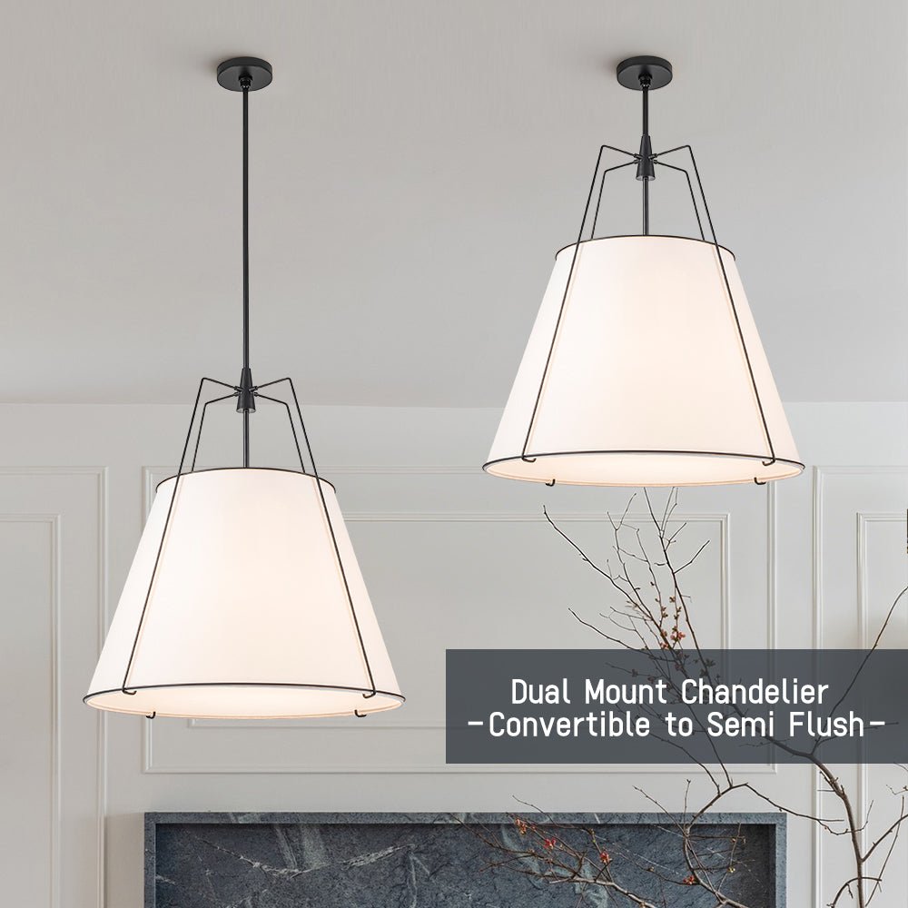 Seriva Modern Fabric Cage Pendant Light