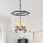 Dvaluva Modern Farmhouse Clear Large Glass Lantern Pendant Light