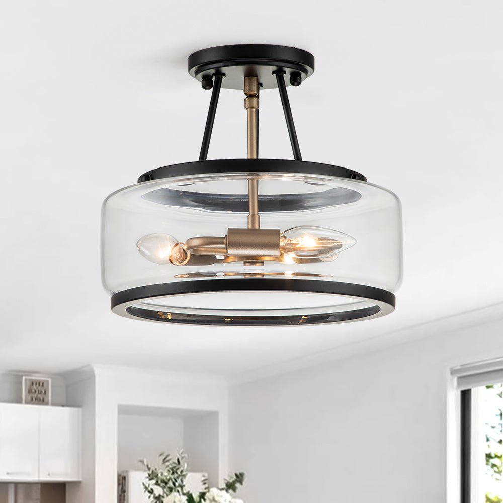 Vetria Modern Glass Semi Flush Mount Ceiling Light