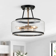 Vetria Modern Glass Semi Flush Mount Ceiling Light