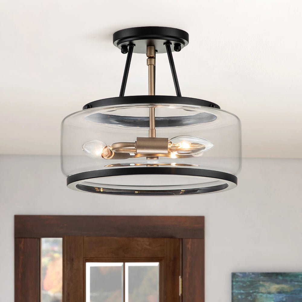 Vetria Modern Glass Semi Flush Mount Ceiling Light