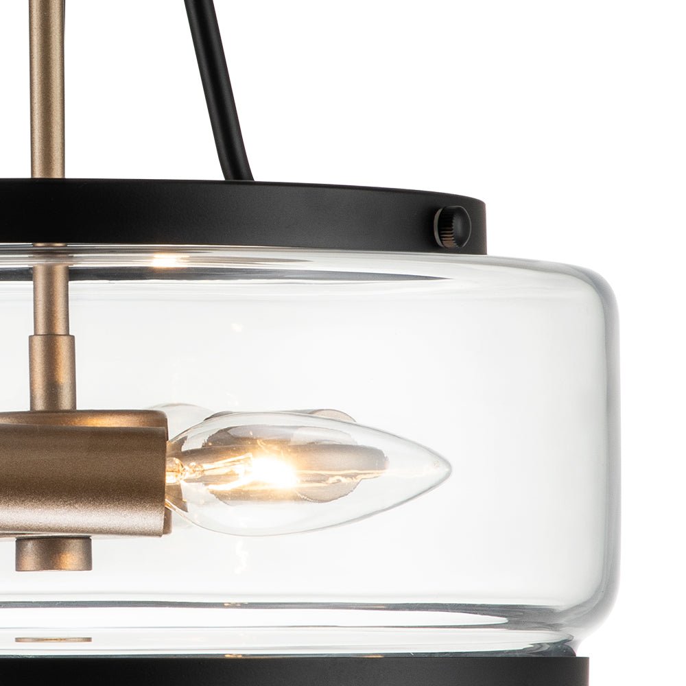 Vetria Modern Glass Semi Flush Mount Ceiling Light
