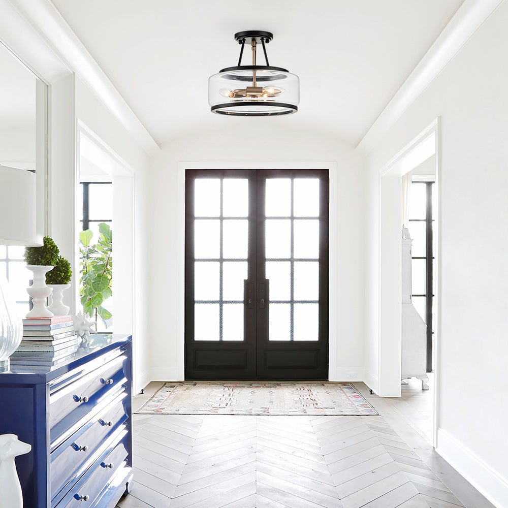 Vetria Modern Glass Semi Flush Mount Ceiling Light