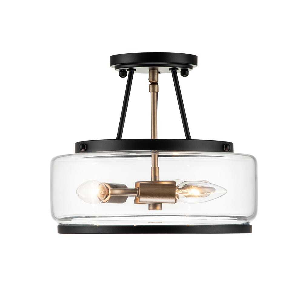 Vetria Modern Glass Semi Flush Mount Ceiling Light