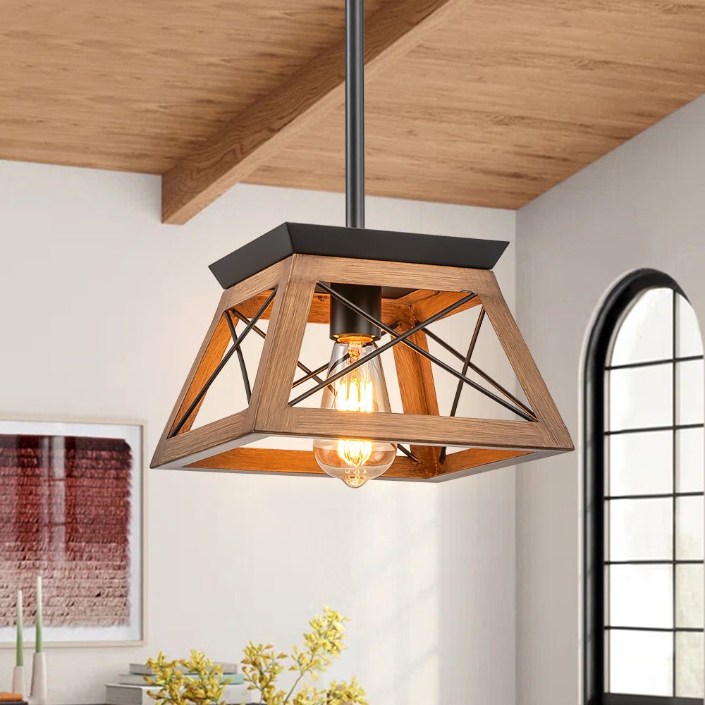 Ildar Modern Farmhouse Geometric Metal Pendant Light