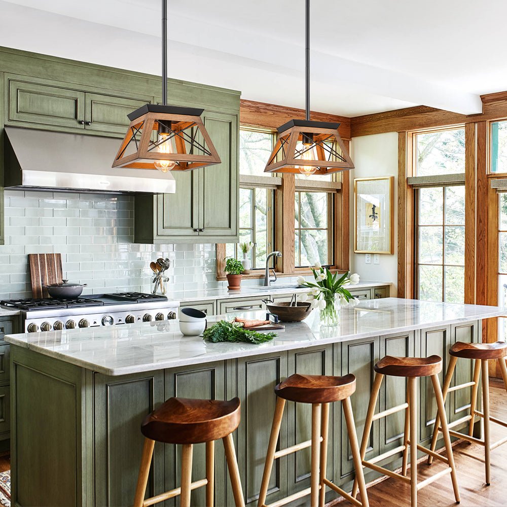 Ildar Modern Farmhouse Geometric Metal Pendant Light