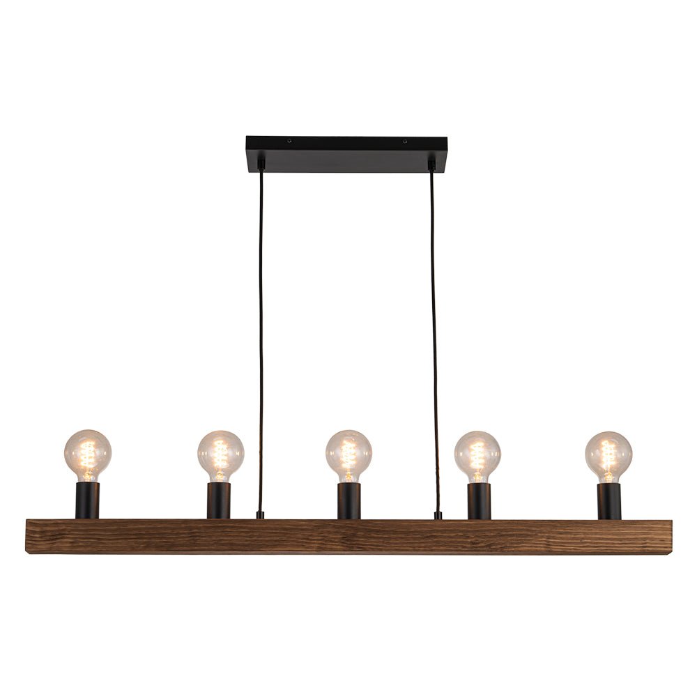 Mjolkuvo Modern Farmhouse Pine Linear Wood Chandelier