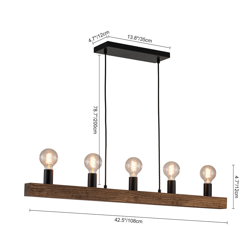 Mjolkuvo Modern Farmhouse Pine Linear Wood Chandelier