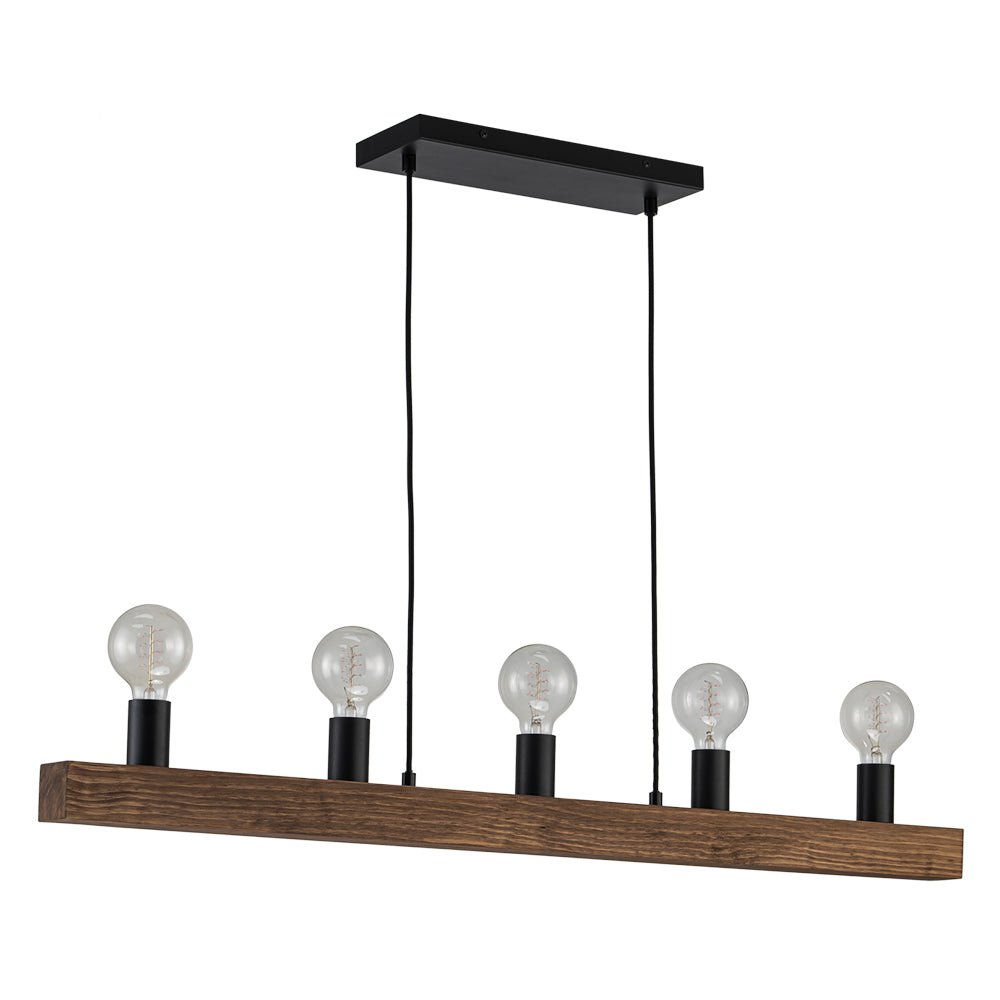 Mjolkuvo Modern Farmhouse Pine Linear Wood Chandelier