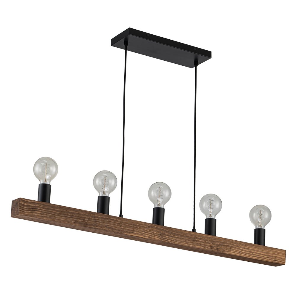 Mjolkuvo Modern Farmhouse Pine Linear Wood Chandelier