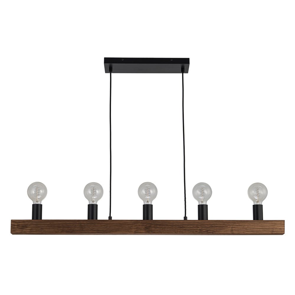 Mjolkuvo Modern Farmhouse Pine Linear Wood Chandelier