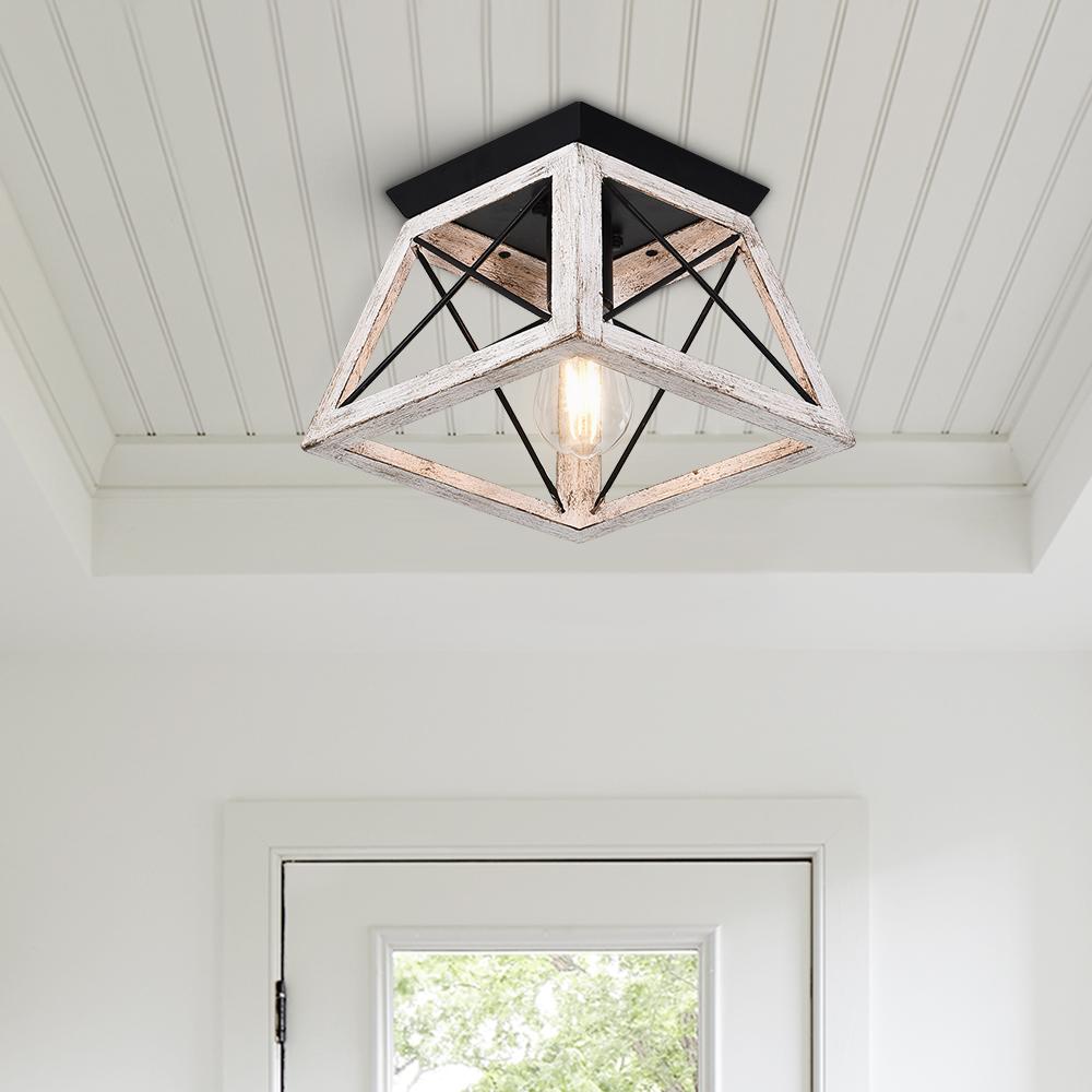 Sindri Modern Farmhouse Metal Flush Mount Light