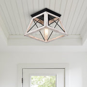 Sindri Modern Farmhouse Metal Flush Mount Light