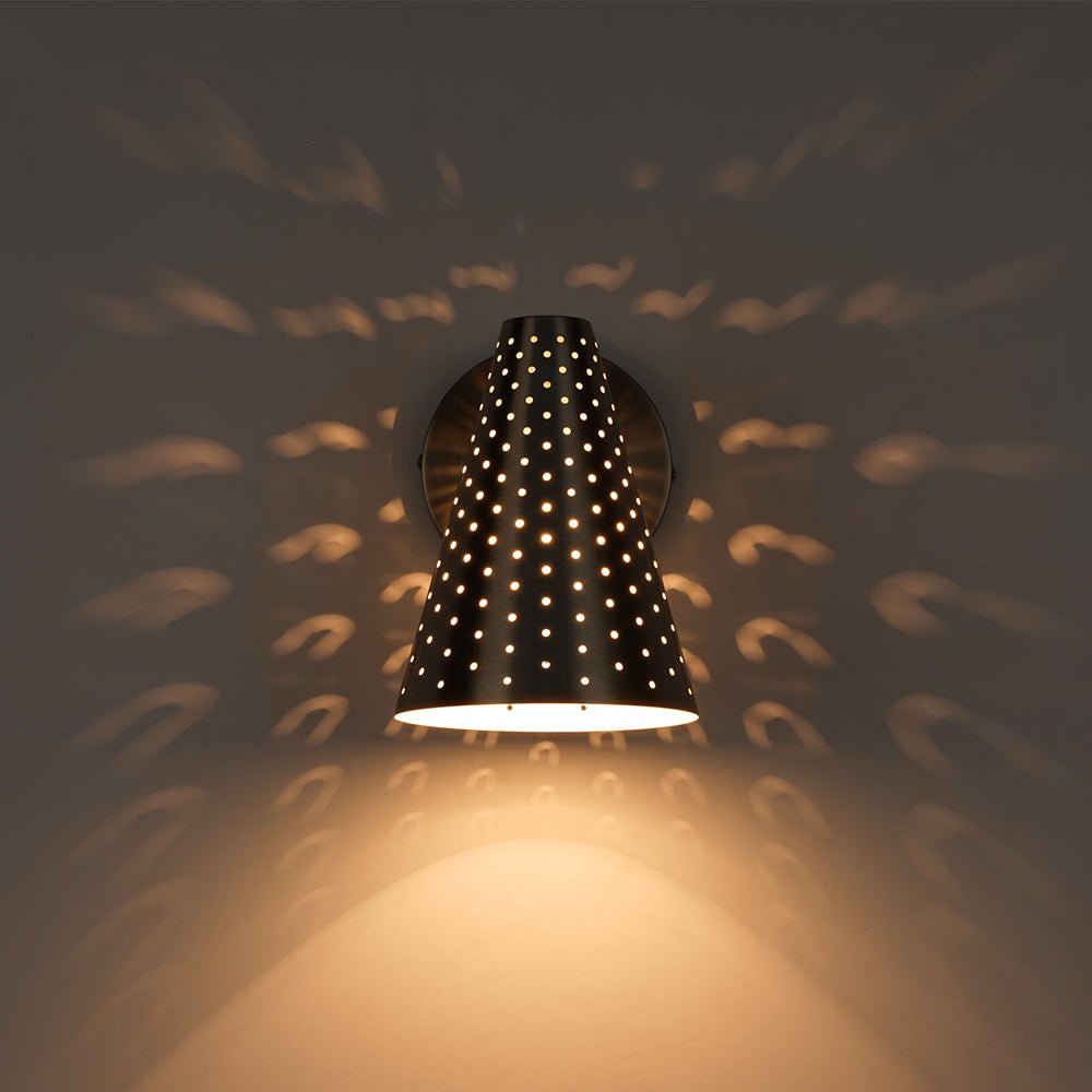 Himinuvyt Modern Funky Starry Pinhole Metal Wall Sconce