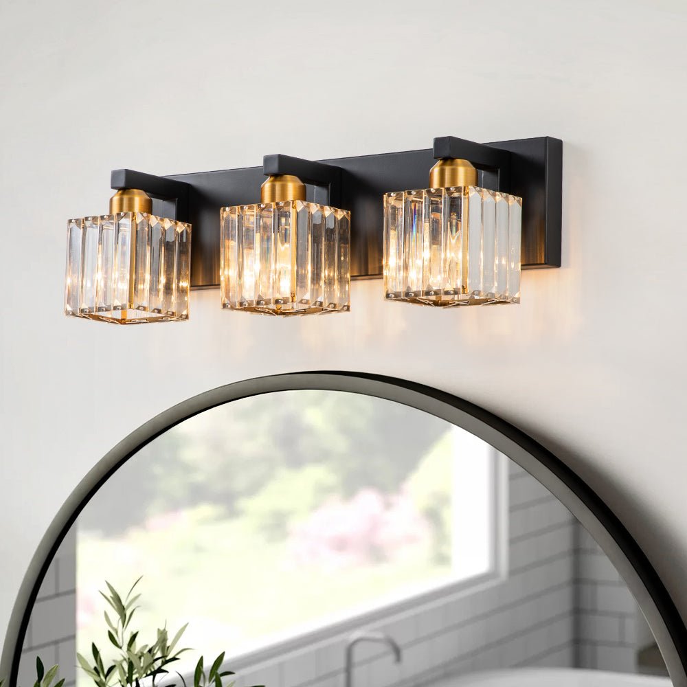 Lumen Modern Crystal Vanity Wall Lamp - Lamp Copper