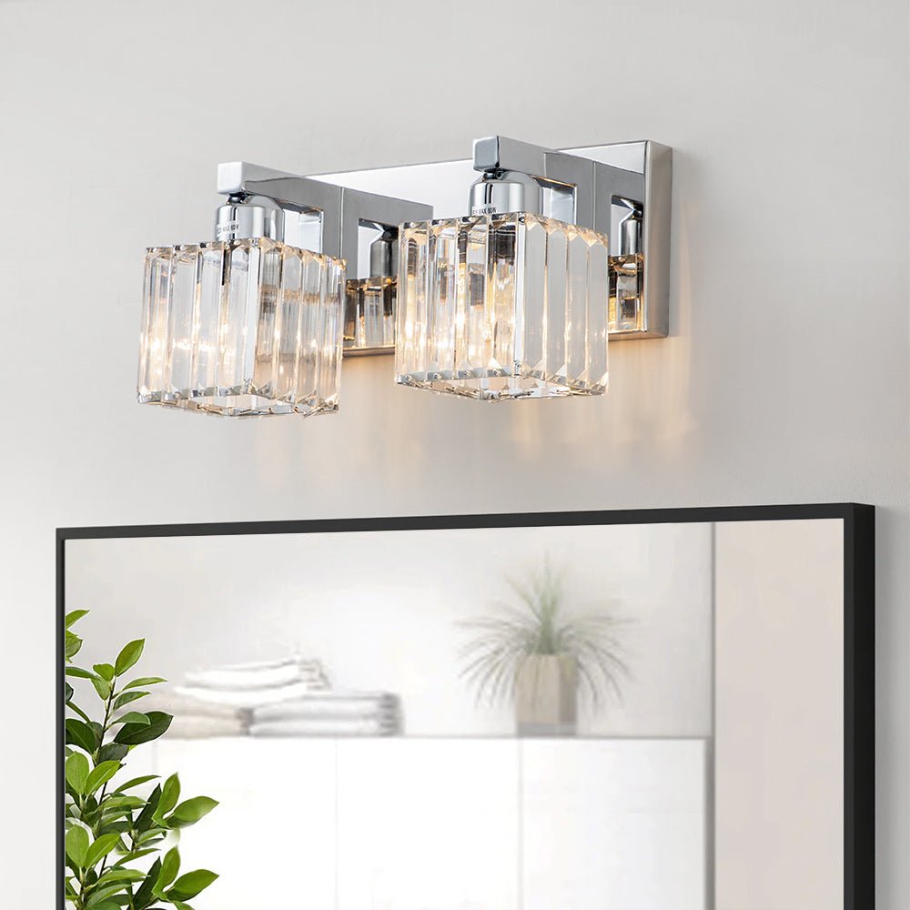 Lumen Modern Crystal Vanity Wall Lamp - Lamp Copper
