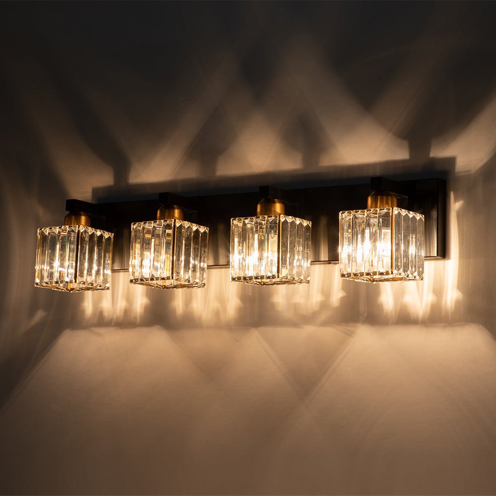 Lumen Modern Crystal Vanity Wall Lamp - Lamp Copper