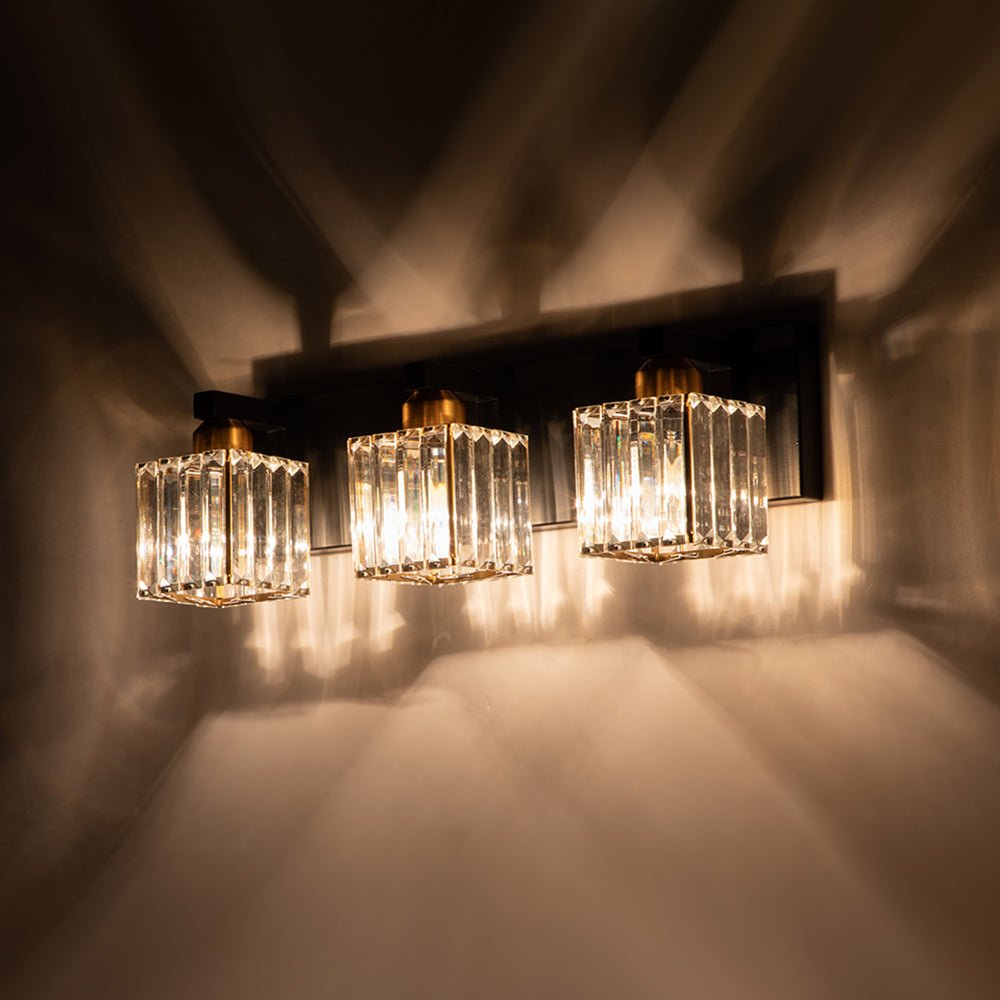 Lumen Modern Crystal Vanity Wall Lamp - Lamp Copper