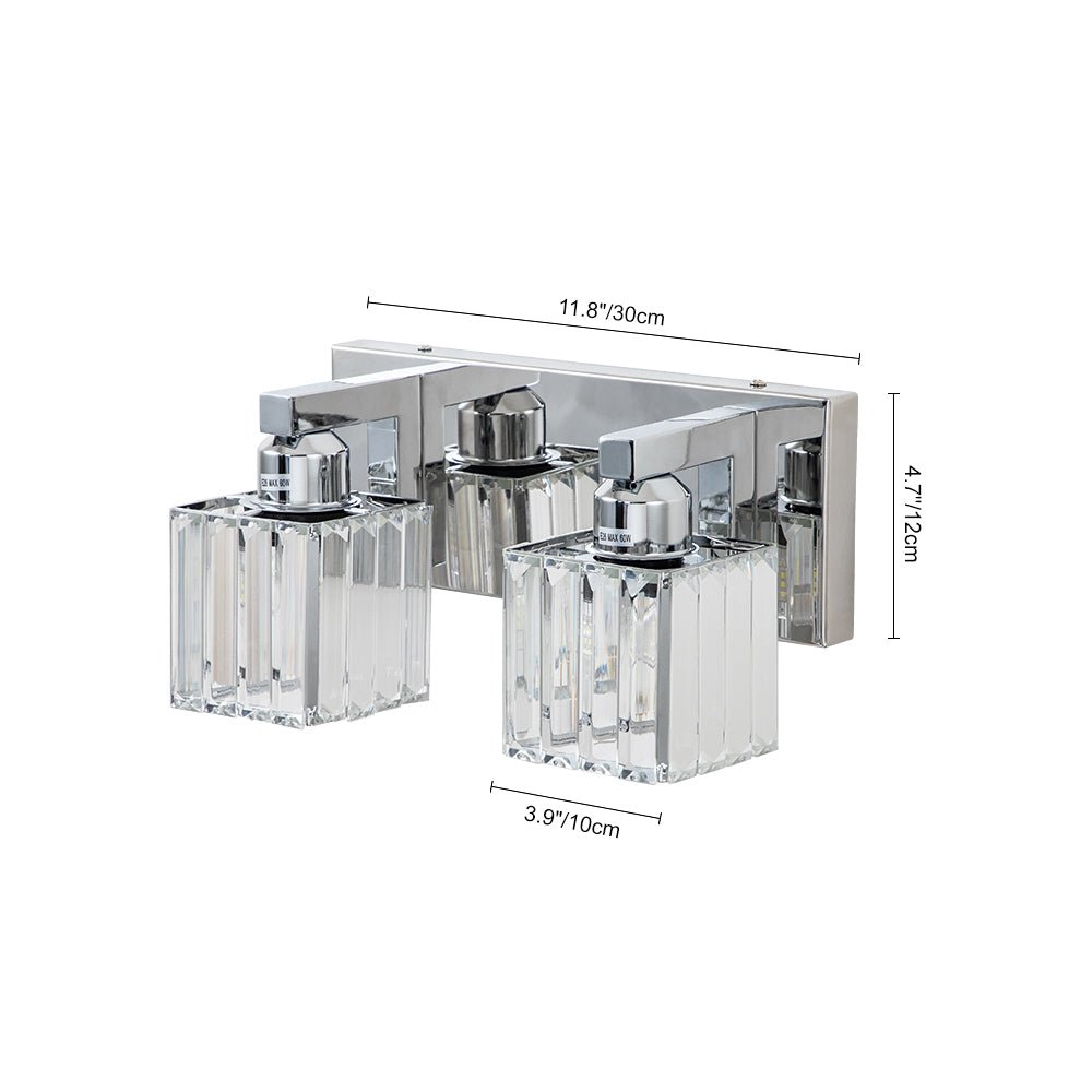Lumen Modern Crystal Vanity Wall Lamp - Lamp Copper