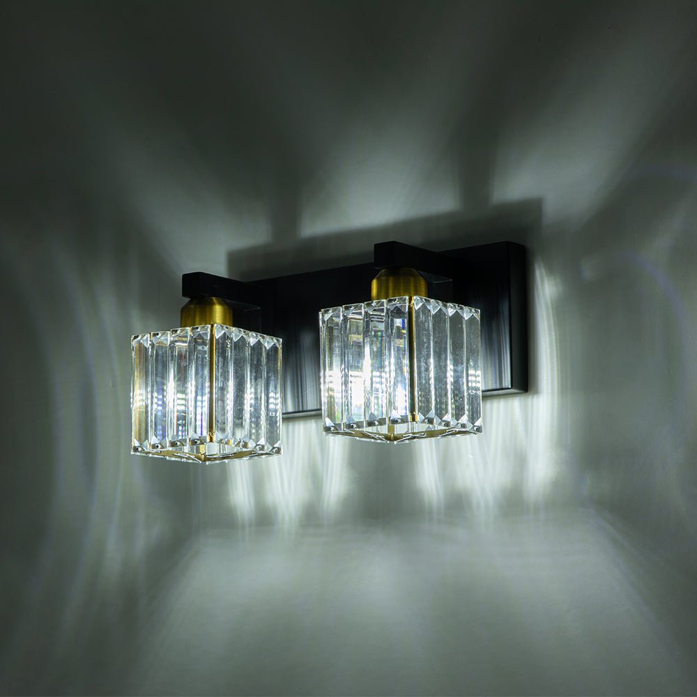 Lumen Modern Crystal Vanity Wall Lamp - Lamp Copper