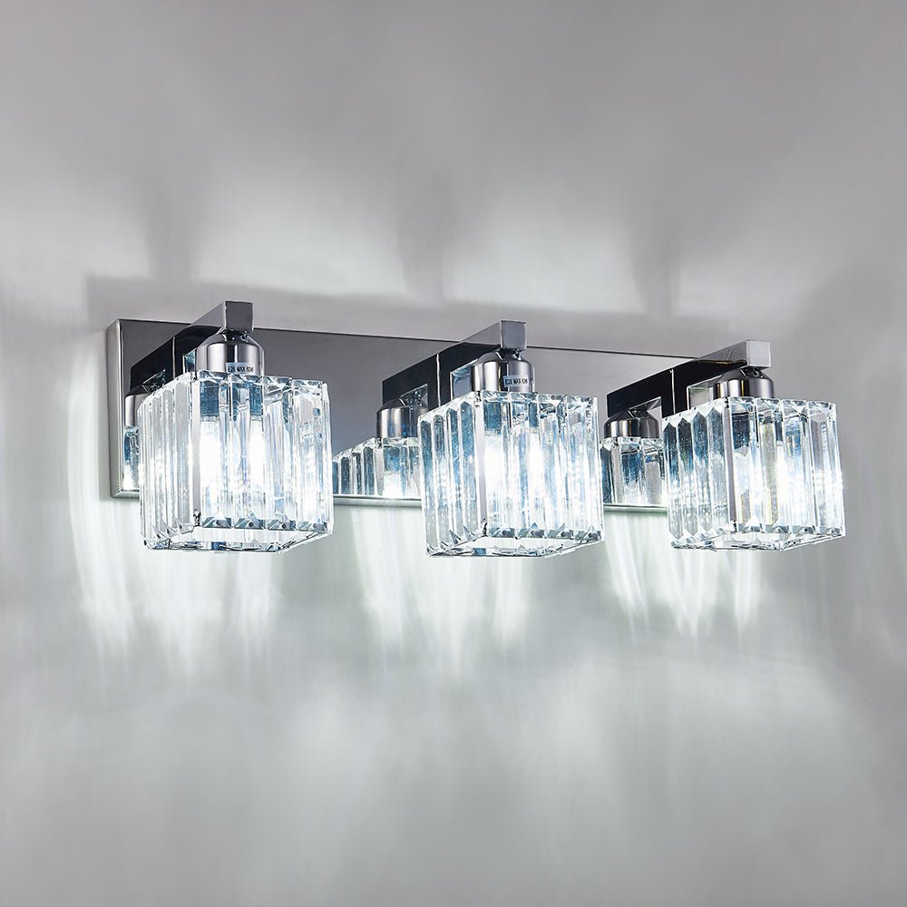 Lumen Modern Crystal Vanity Wall Lamp - Lamp Copper