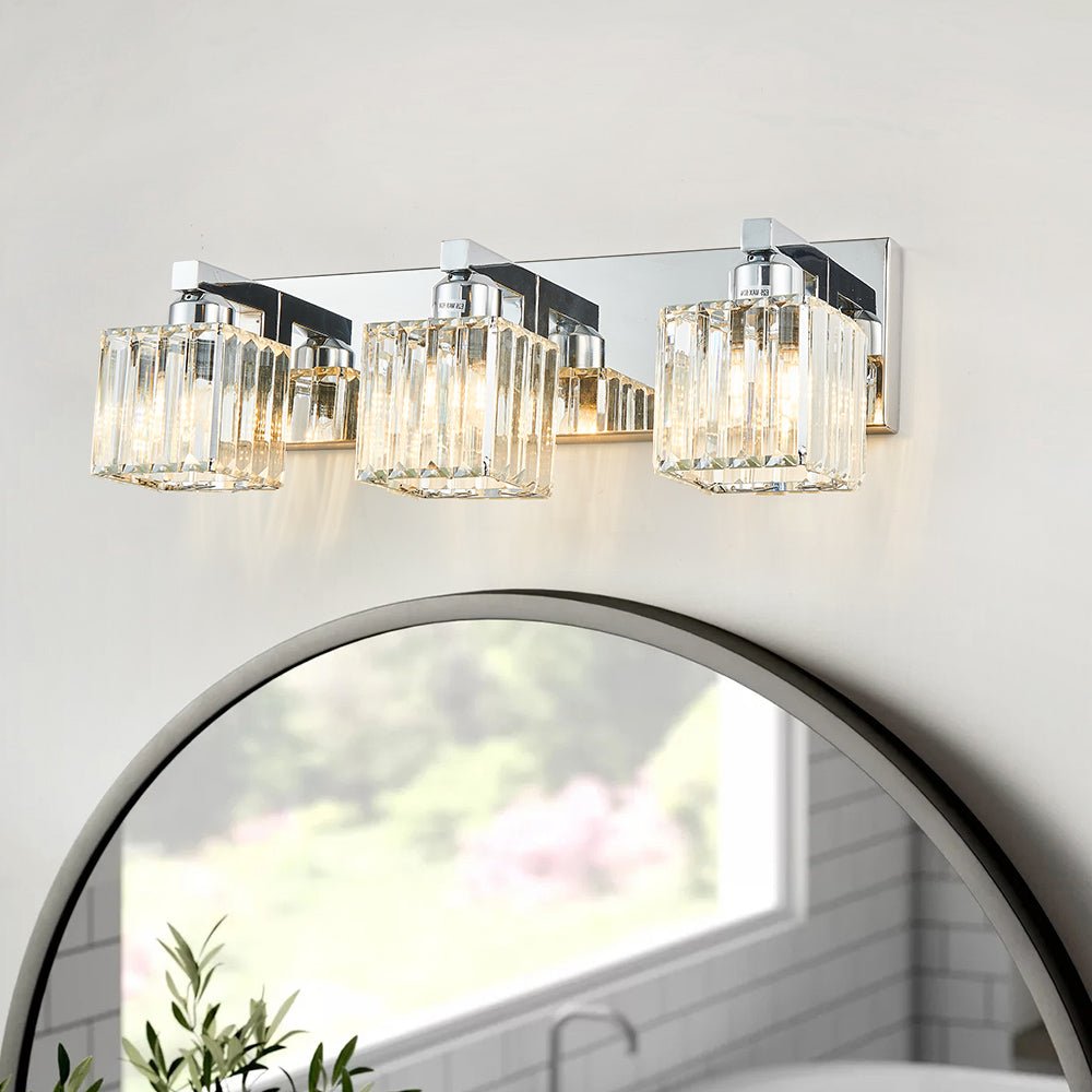 Lumen Modern Crystal Vanity Wall Lamp - Lamp Copper