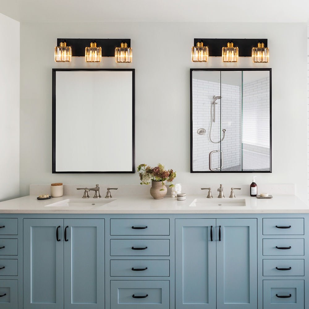 Lumen Modern Crystal Vanity Wall Lamp - Lamp Copper