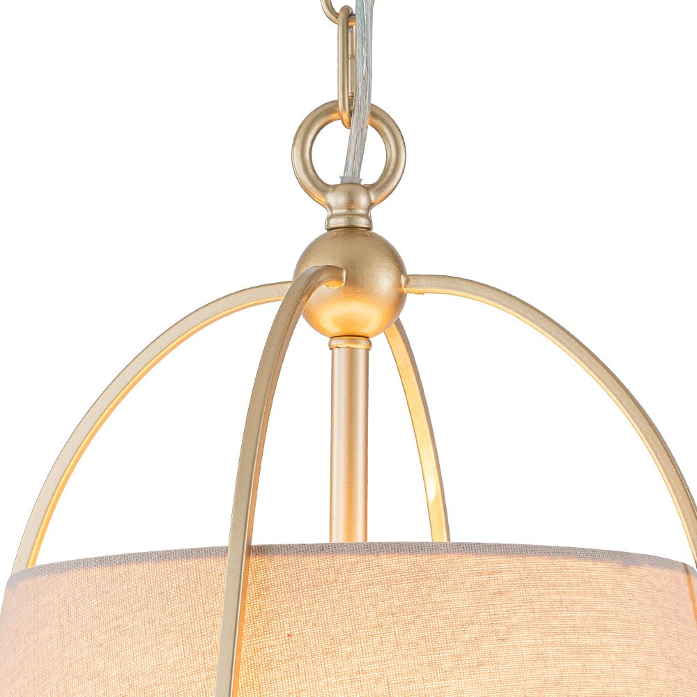 Dvaluvyt Modern Ivory Conical Drum Linen Pendant Light
