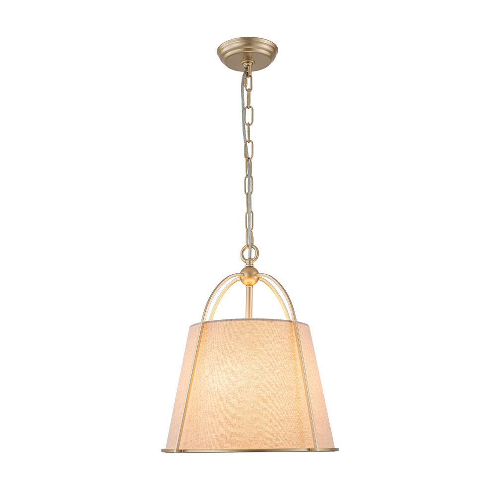 Dvaluvyt Modern Ivory Conical Drum Linen Pendant Light