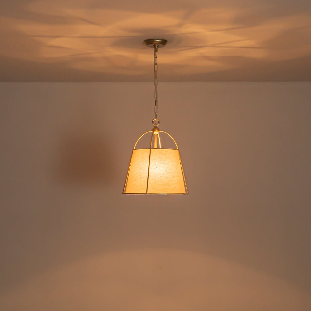 Dvaluvyt Modern Ivory Conical Drum Linen Pendant Light