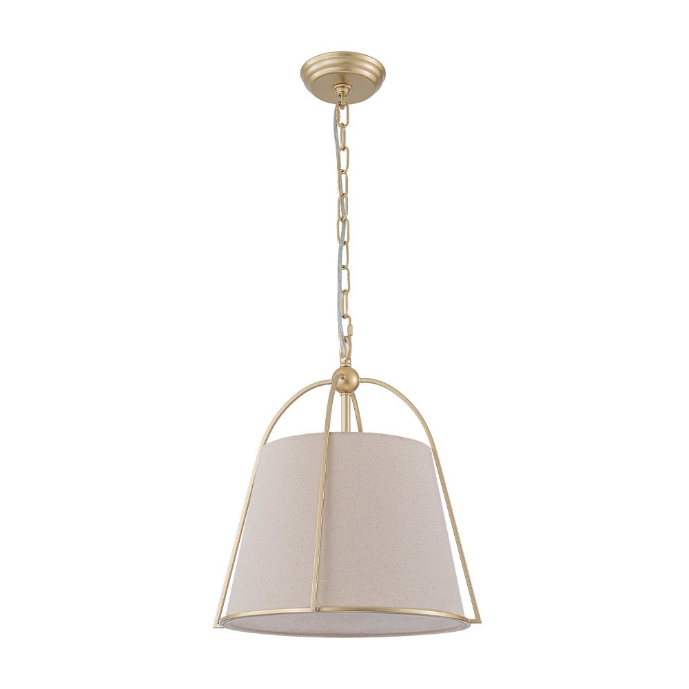 Dvaluvyt Modern Ivory Conical Drum Linen Pendant Light