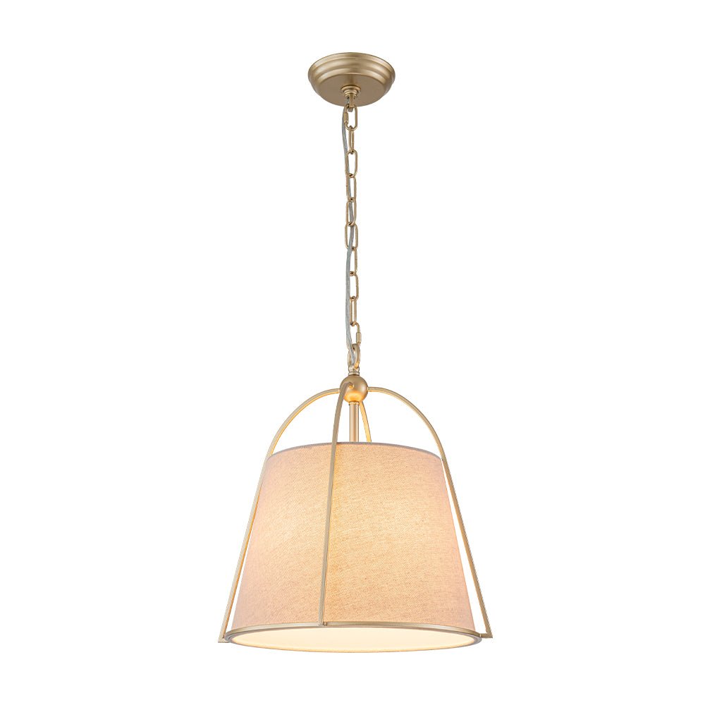 Dvaluvyt Modern Ivory Conical Drum Linen Pendant Light