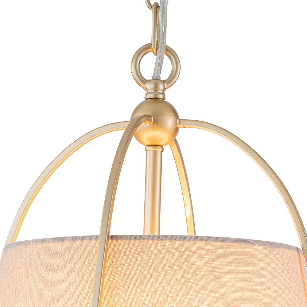 Dvaluvyt Modern Ivory Conical Drum Linen Pendant Light
