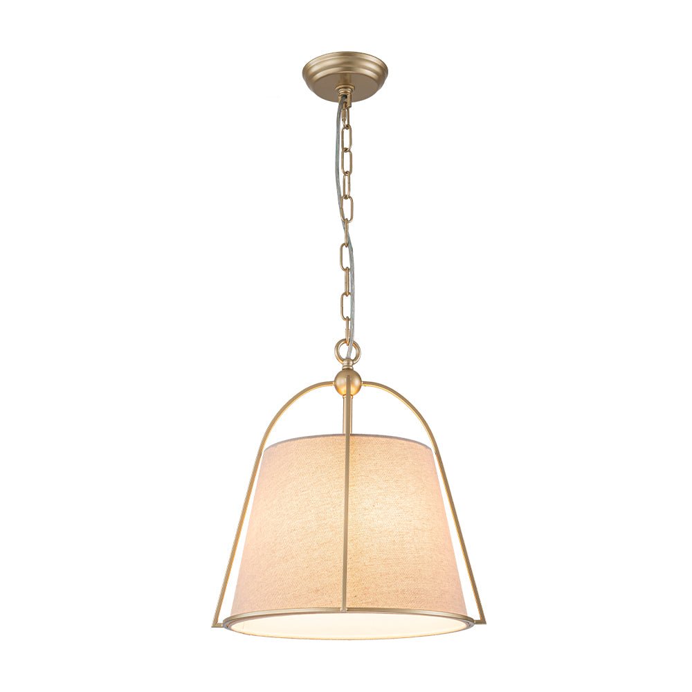 Dvaluvyt Modern Ivory Conical Drum Linen Pendant Light