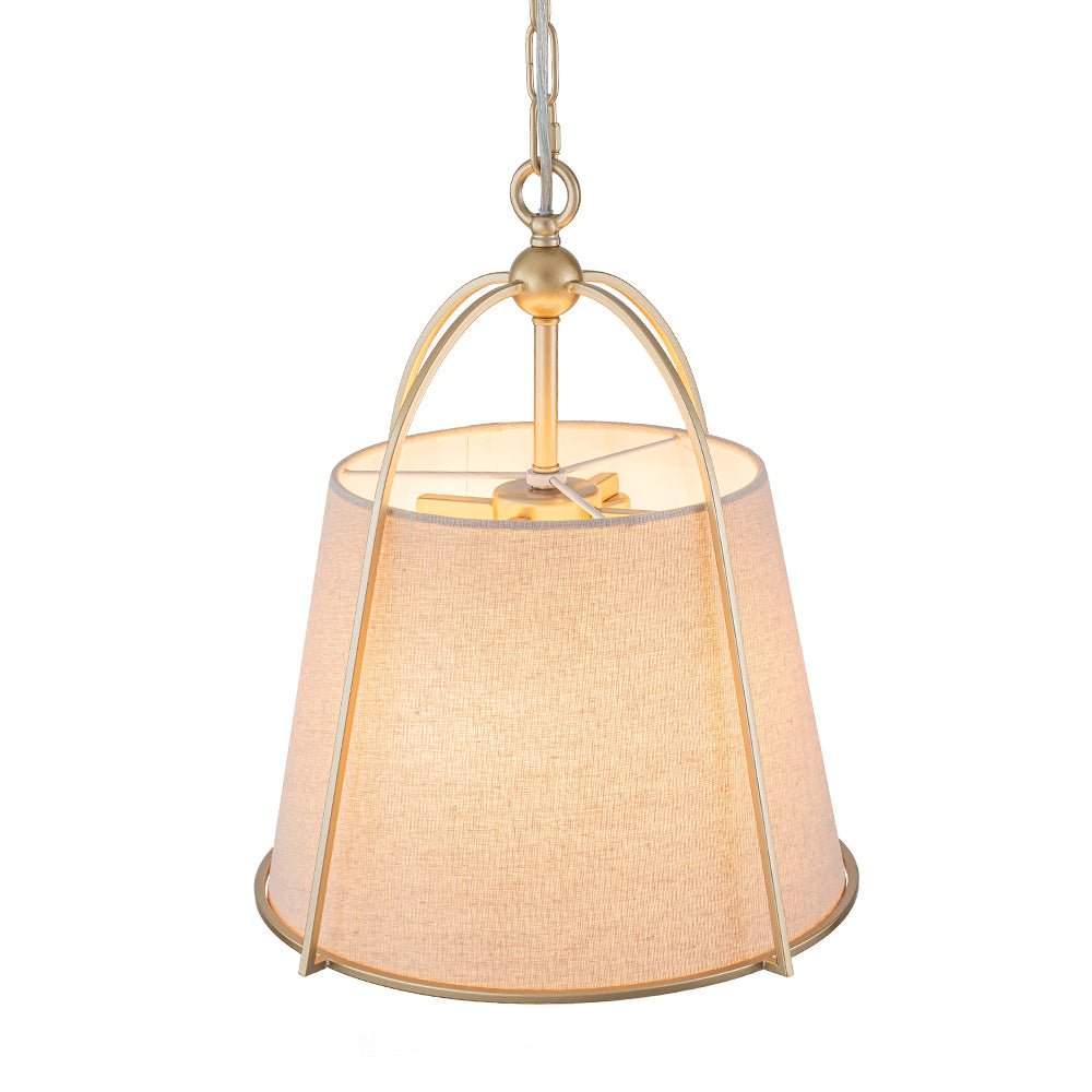 Dvaluvyt Modern Ivory Conical Drum Linen Pendant Light
