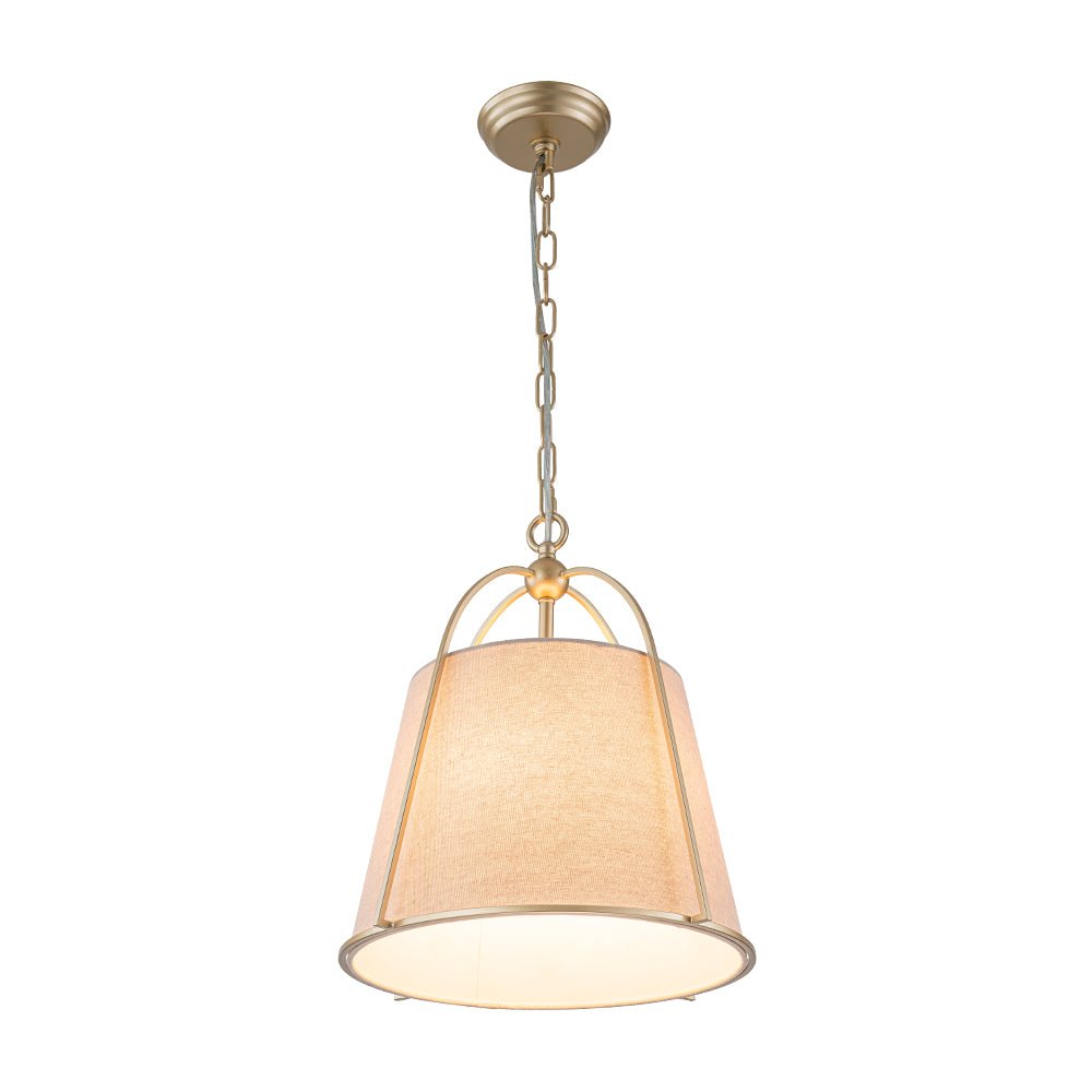 Dvaluvyt Modern Ivory Conical Drum Linen Pendant Light
