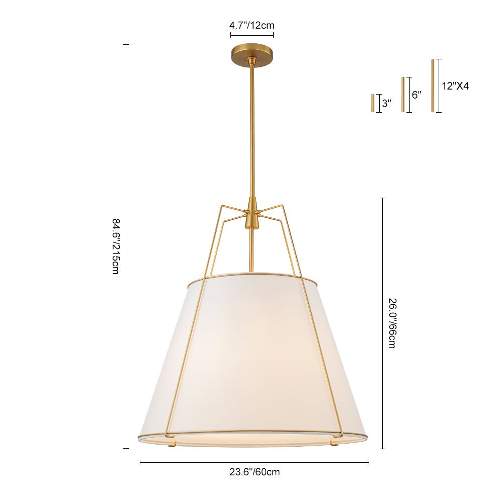 Seriva Modern Fabric Cage Pendant Light