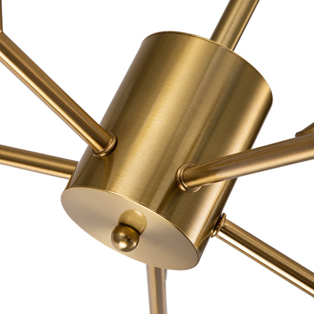 Jarnbruvya Modern Mid-century Sputnik Brass Crystal Chandelier