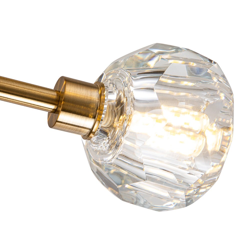 Jarnbruvya Modern Mid-century Sputnik Brass Crystal Chandelier
