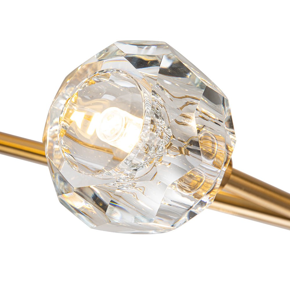 Jarnbruvya Modern Mid-century Sputnik Brass Crystal Chandelier
