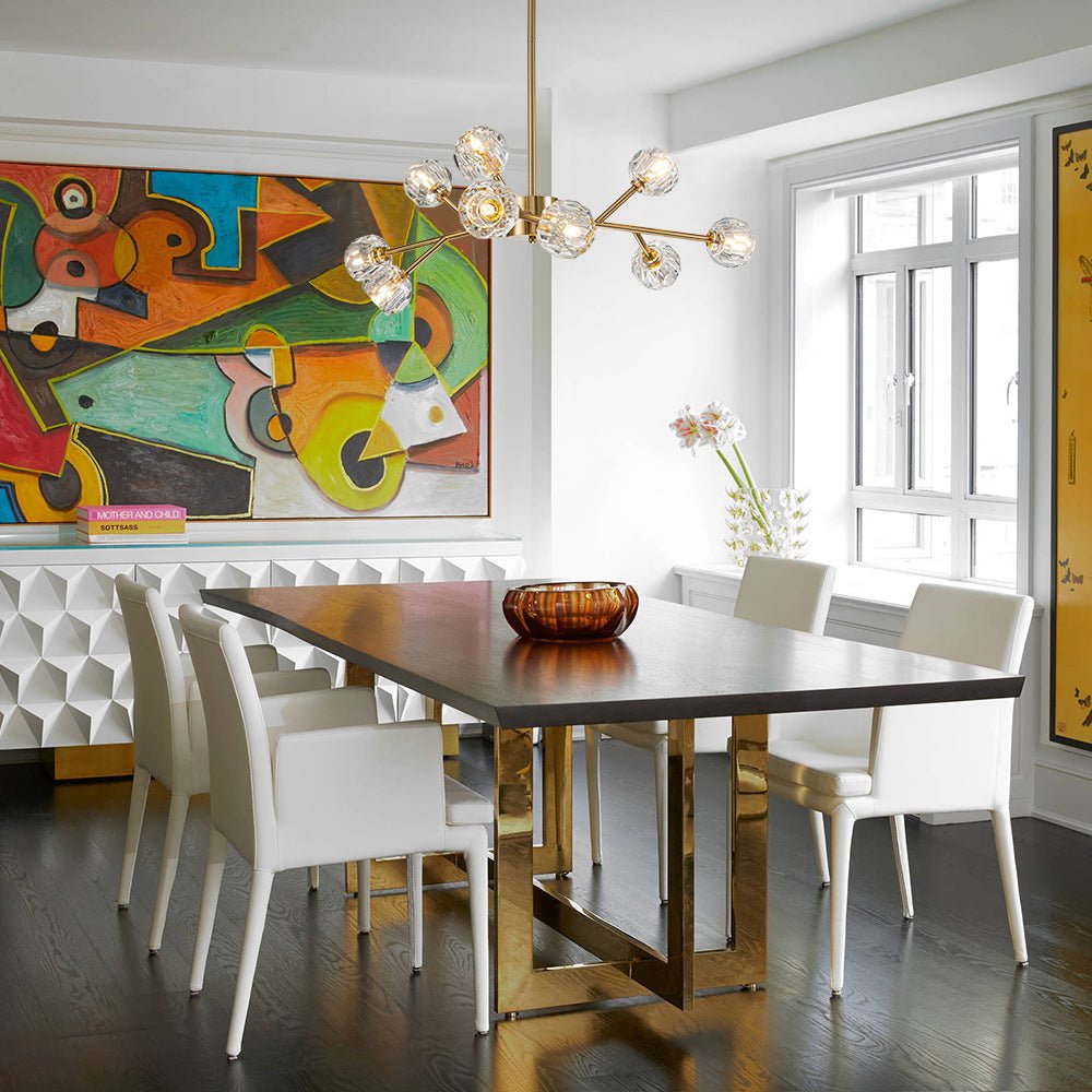 Jarnbruvya Modern Mid-century Sputnik Brass Crystal Chandelier