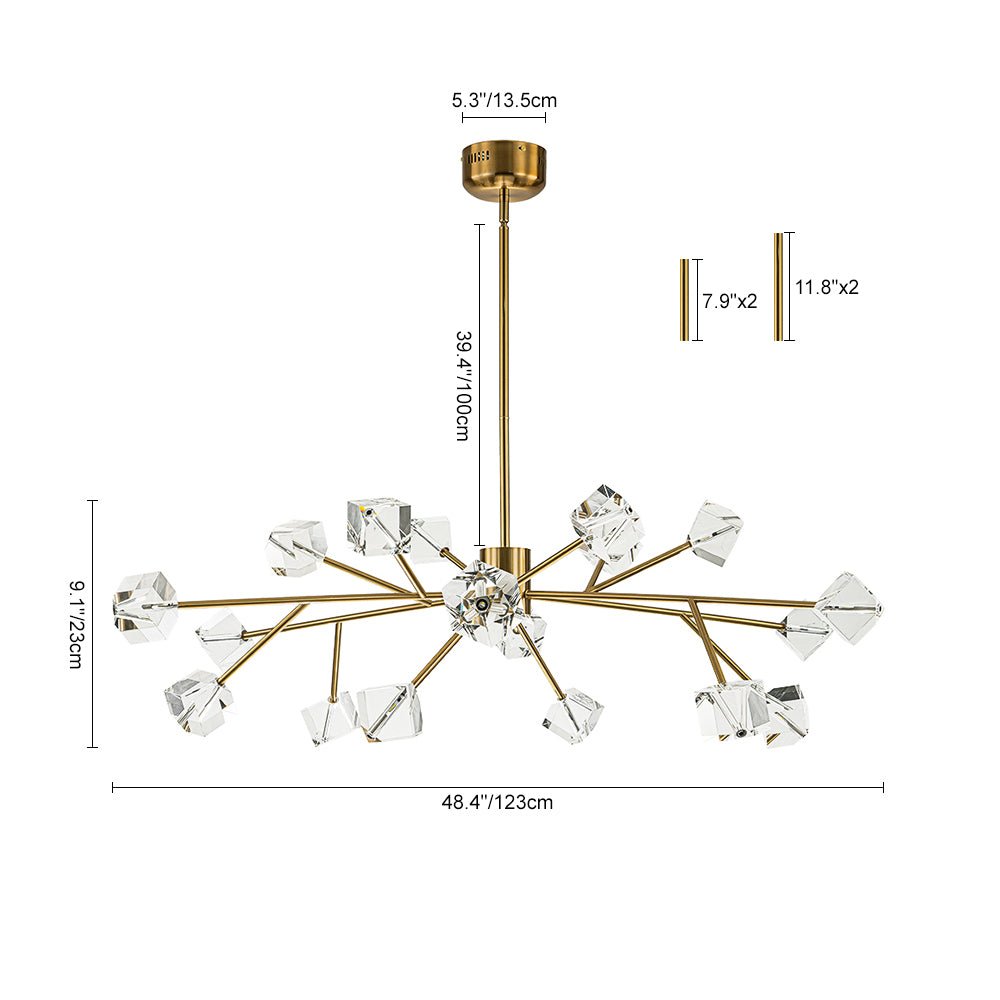 Plotuvox Modern Mid-century Glam Branch Sputnik Crystal Chandelier